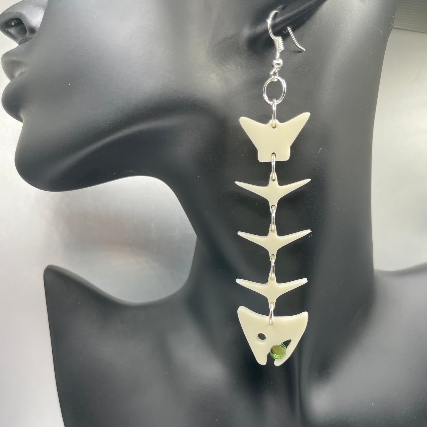 Ivory Acrylic Salmon Bones 3.0 Smokehouse Earrings