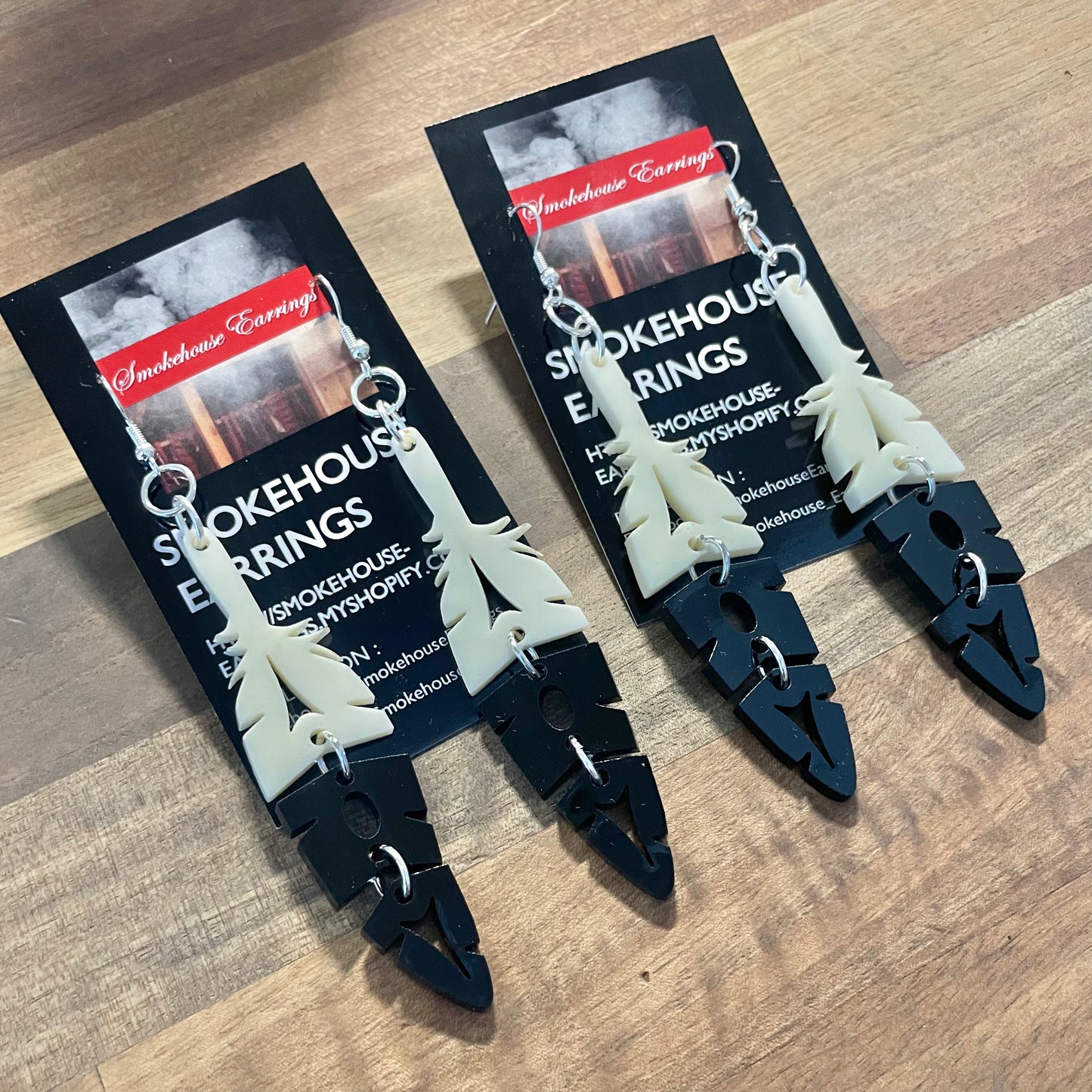 Acrylic Eagle Feather Smokehouse Earrings