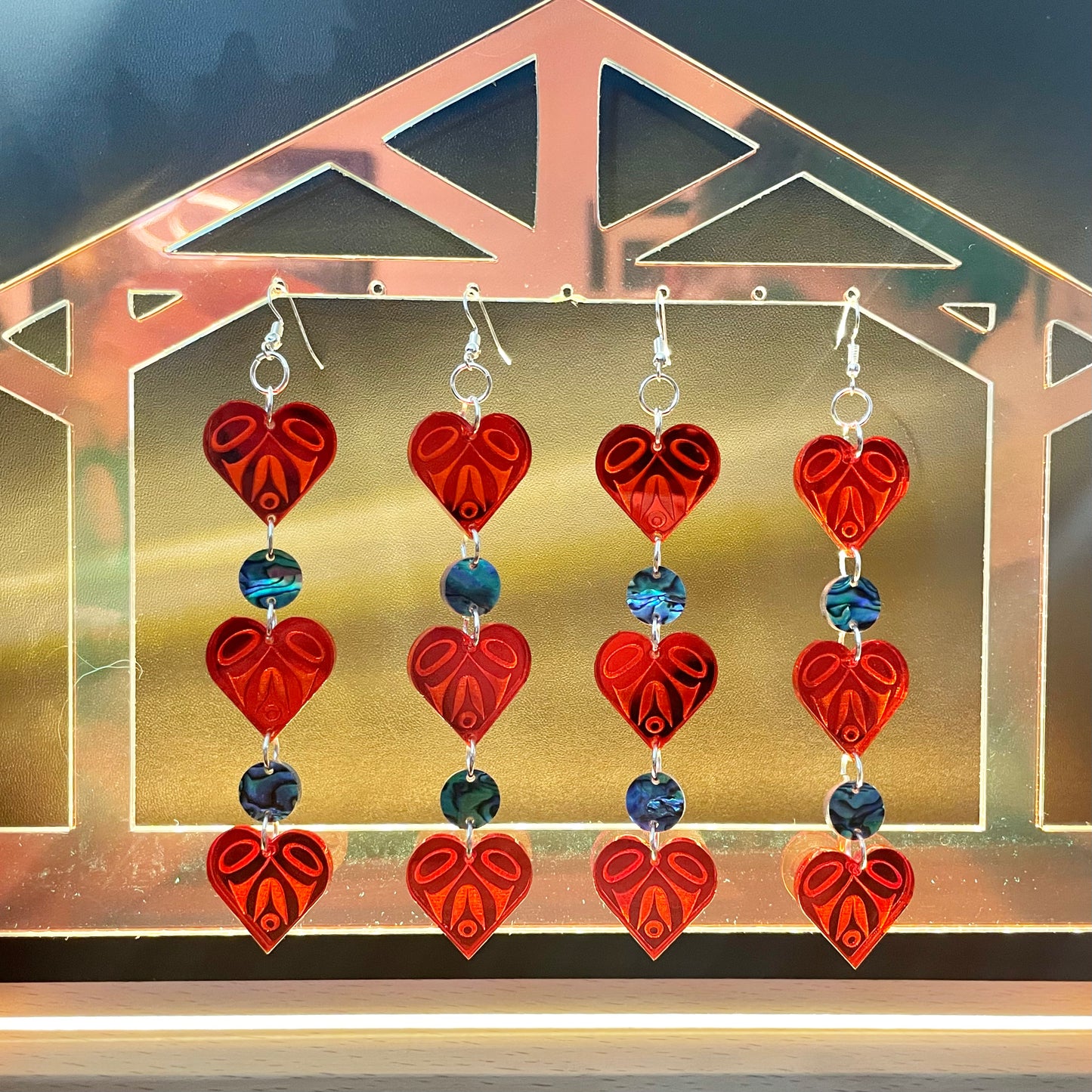 Red Heart Heritage Month Smokehouse Earrings