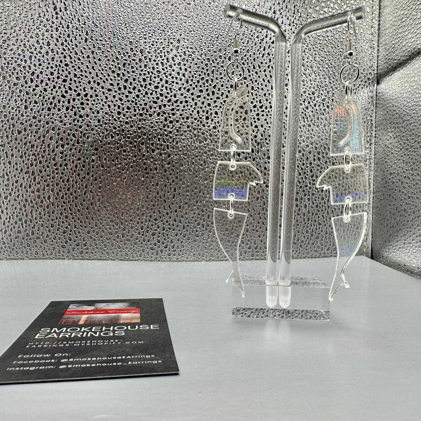 Iridescent Aurora Acrylic Whale Smokehouse Earrings