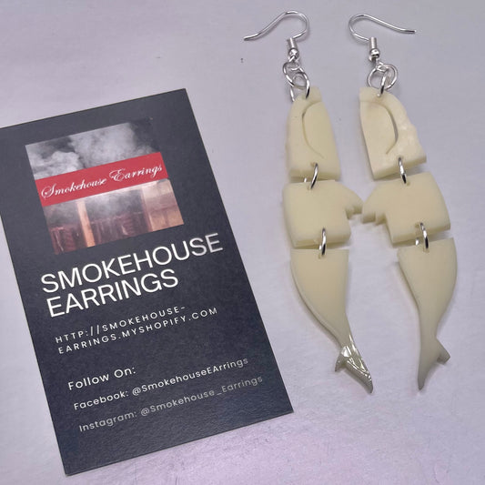 Ivory Acrylic Whale Smokehouse Earrings