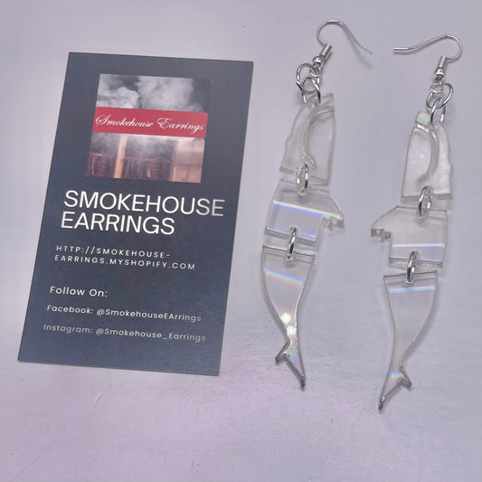 Iridescent Aurora Acrylic Whale Smokehouse Earrings