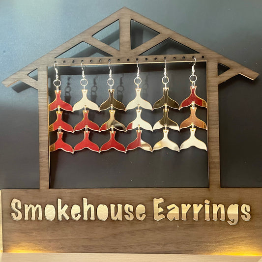 Rose Gold Acrylic Whales Tail Smokehouse Earrings