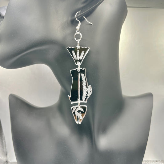 Silver Mirror Acrylic Coho Smokehouse Earrings