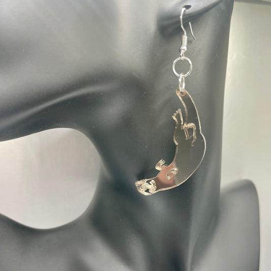 Bronze Mirror Acrylic Sea Otter Smokehouse Earrings