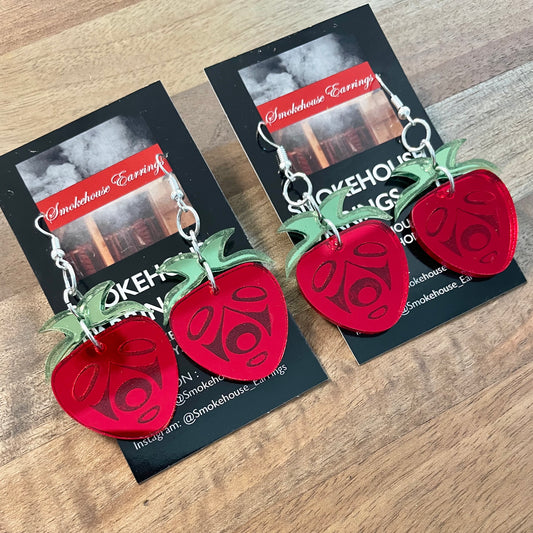 Strawberry Acrylic Smokehouse Earrings