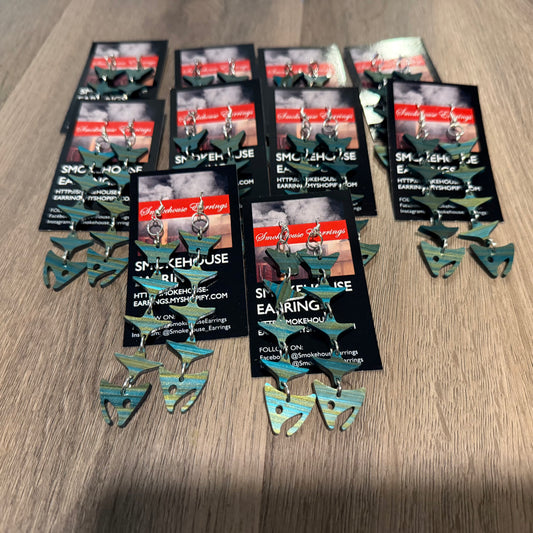 Blue Water Acrylic Salmon Bones 3.0 Smokehouse Earrings