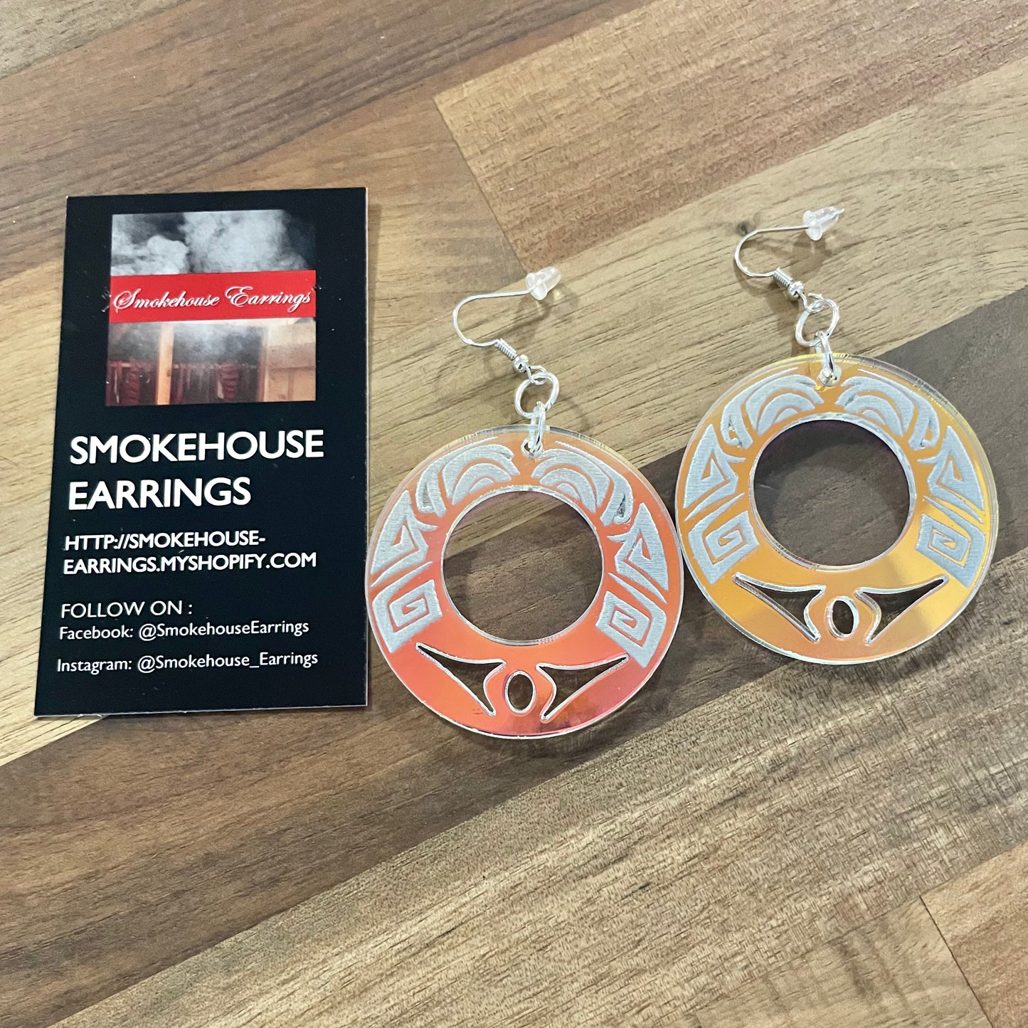 Iridescent Acrylic Tribal Hoop Smokehouse Earrings