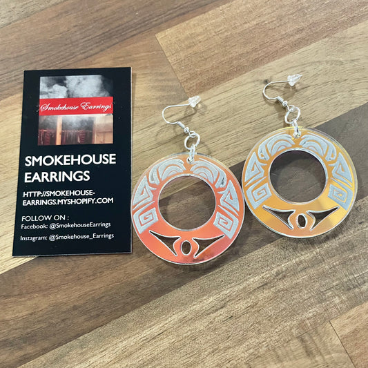 Iridescent Acrylic Tribal Hoop Smokehouse Earrings