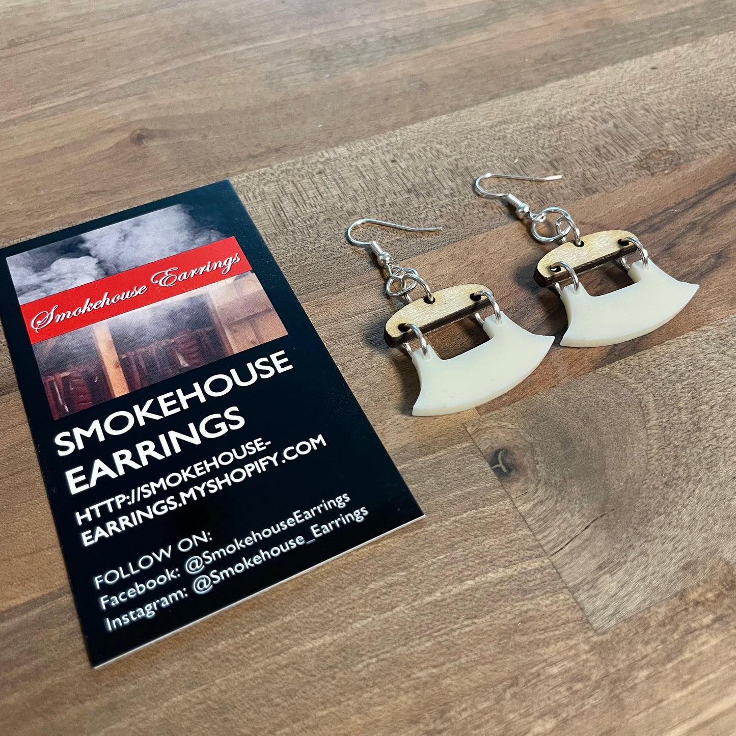 Ivory Acrylic Ulu Smokehouse Earrings