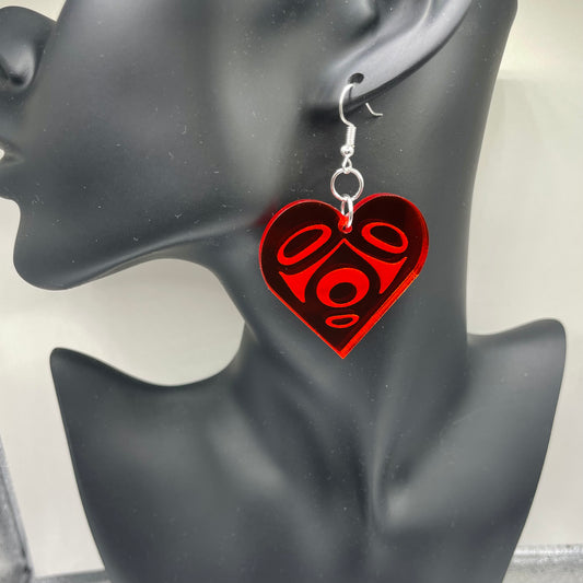 Red Acrylic Heart Smokehouse Earrings Smokehouse Earrings